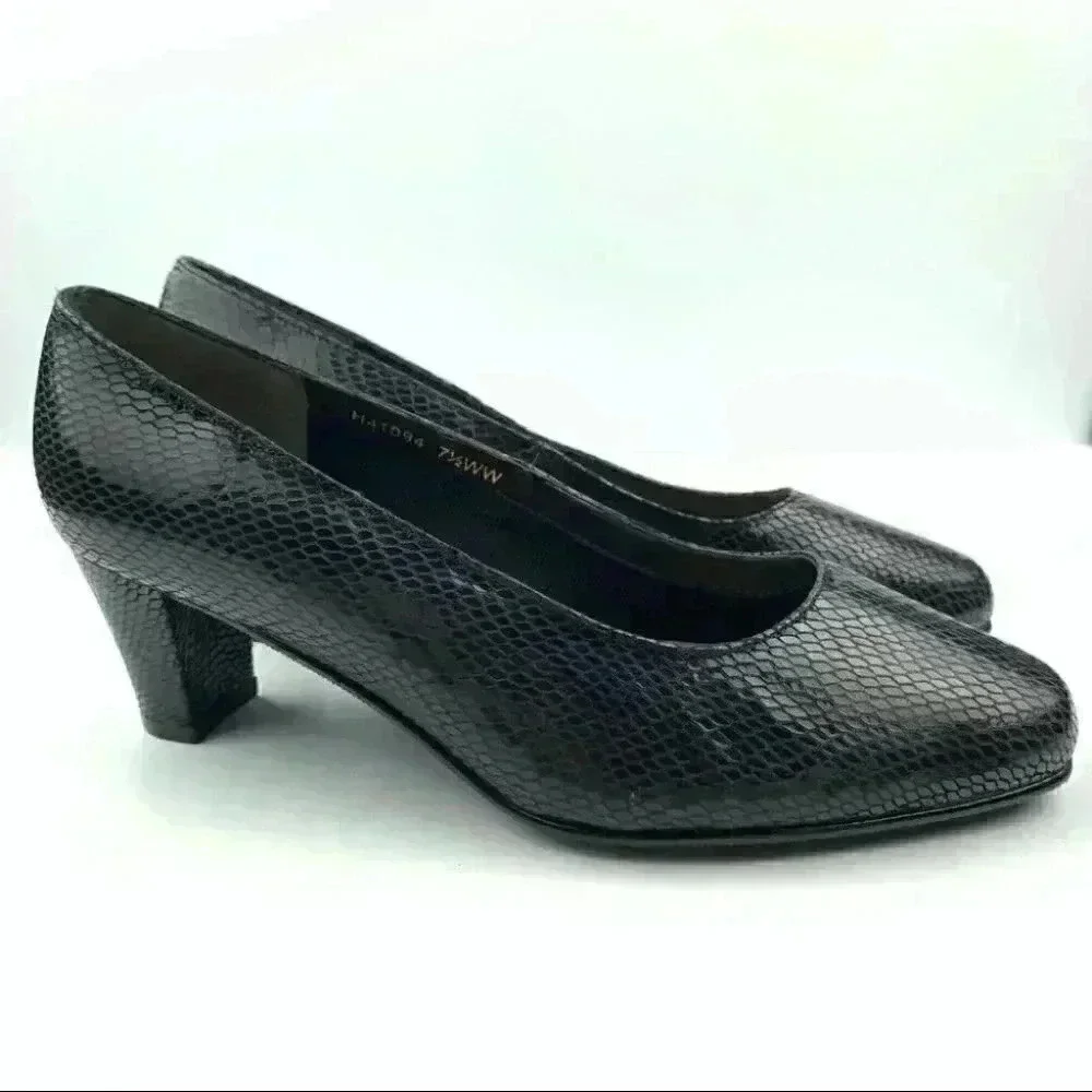 Ros Hommerson heels sz 7.5 WW black vintage 90s